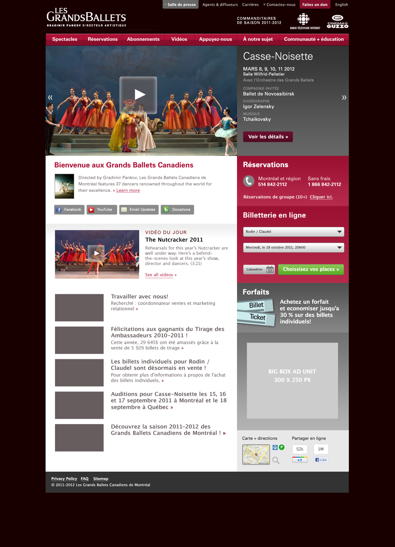 Les Grands Ballets Canadiens Website