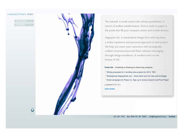 screenshot of the old version of HagiopianInk.com